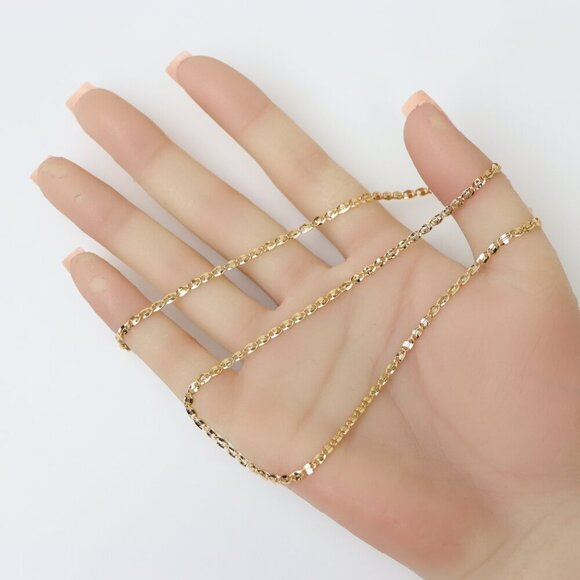 "Shiny Rose Gold Chain Necklace with Bold Polished Oval Links, XPNL0192 - Picture 4 of 12